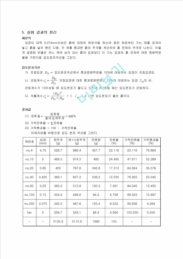 [레포트] 토질 체분석 실험 레포트.hwp